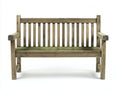 Bancos de jardín de madera maciza 145x60x90 cm - marrón natural - diseño rústico con respaldo de listones y reposabrazos