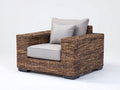 Sillones de ratán natural 90x85x80 cm - color marrón natural - diseño rústico para jardín y terraza