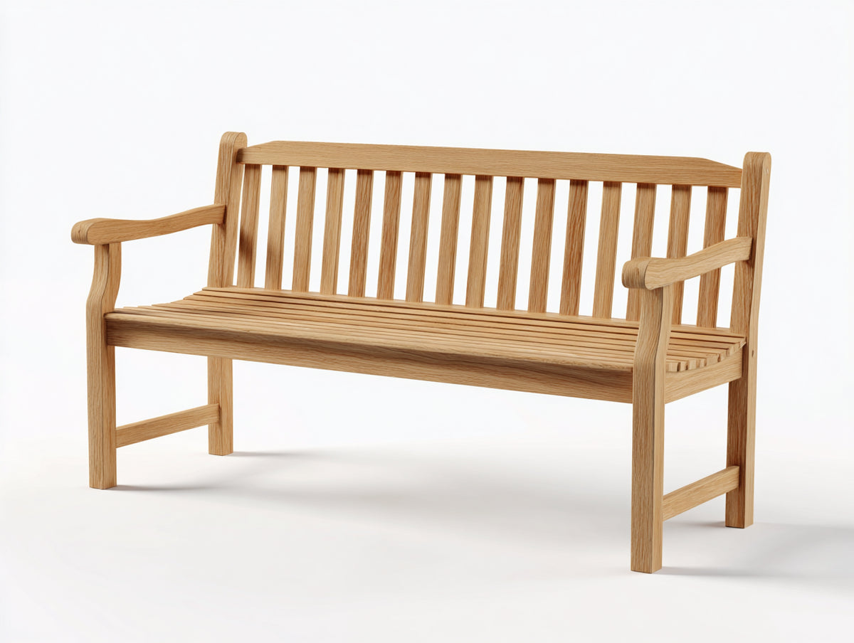 Bancos de jardín de madera 160x62x92 cm - marrón natural - diseño clásico con respaldo de listones