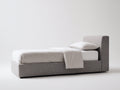 Camas individuales tapizada de tela 203x100x105 cm - gris - diseño moderno con cabecero acolchado