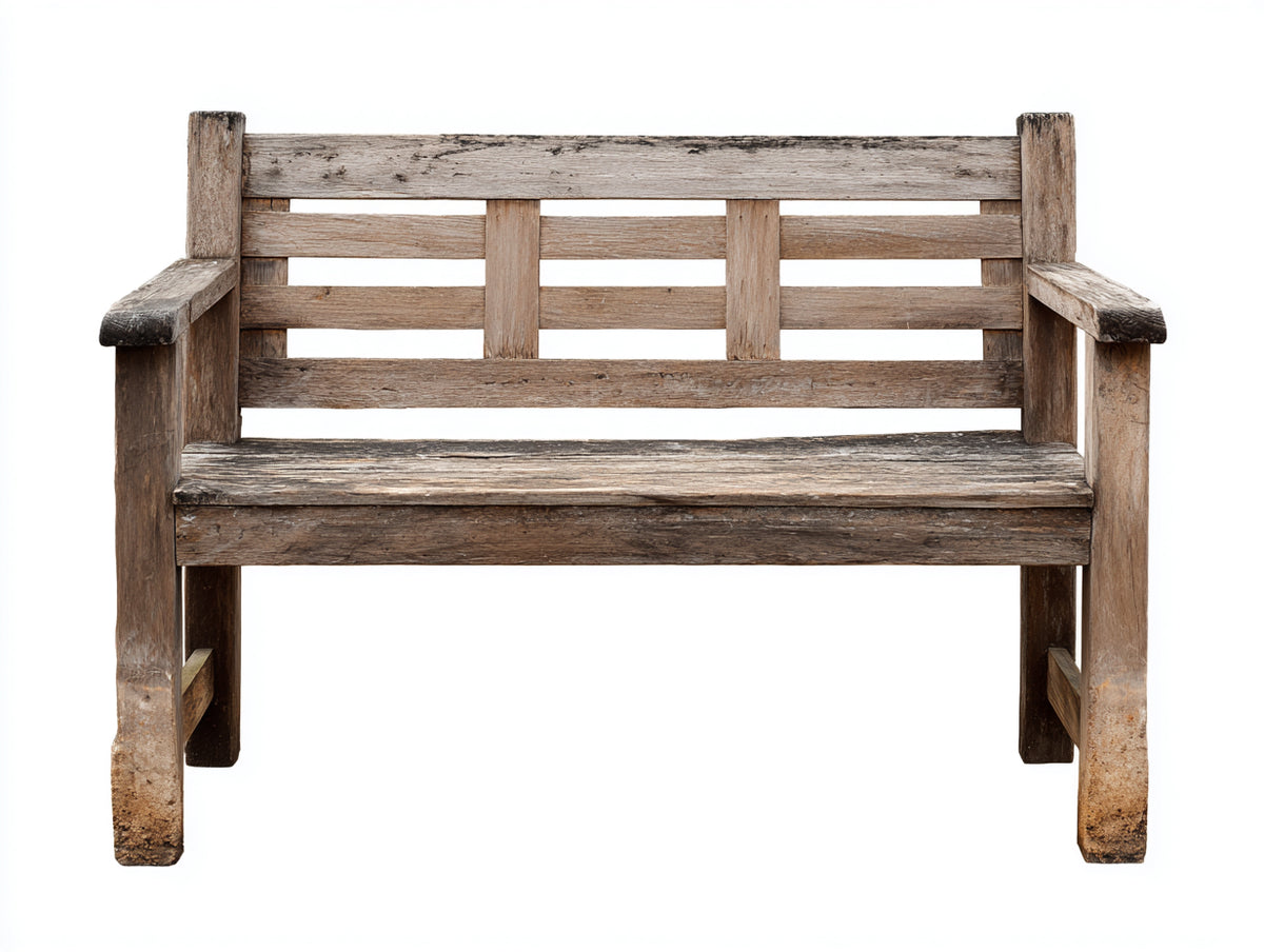 Bancos de jardín de madera 125x55x85 cm - marrón envejecido - diseño rústico con respaldo de listones