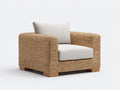 Sillones de ratán 106x94x83 cm - marrón claro y beige - diseño trenzado con cojines acolchados