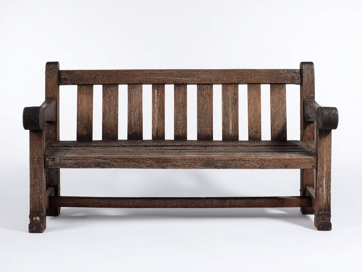 Bancos de jardín de madera maciza 140x58x88 cm - marrón oscuro - diseño rústico con respaldo de listones y reposabrazos