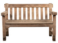 Banco de jardín de madera 115x55x86 cm - Marrón envejecido - Respaldo de listones y diseño rústico compacto