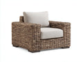 Sillones de ratán 108x96x84 cm - marrón natural y beige - diseño trenzado con cojines acolchados
