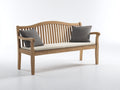 Bancos de jardín de madera 150x60x90 cm - marrón natural y beige - respaldo curvo de estilo clásico