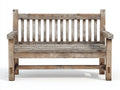 Banco de jardín de madera 125x58x90 cm - Marrón grisáceo - Acabado envejecido y respaldo de listones verticales